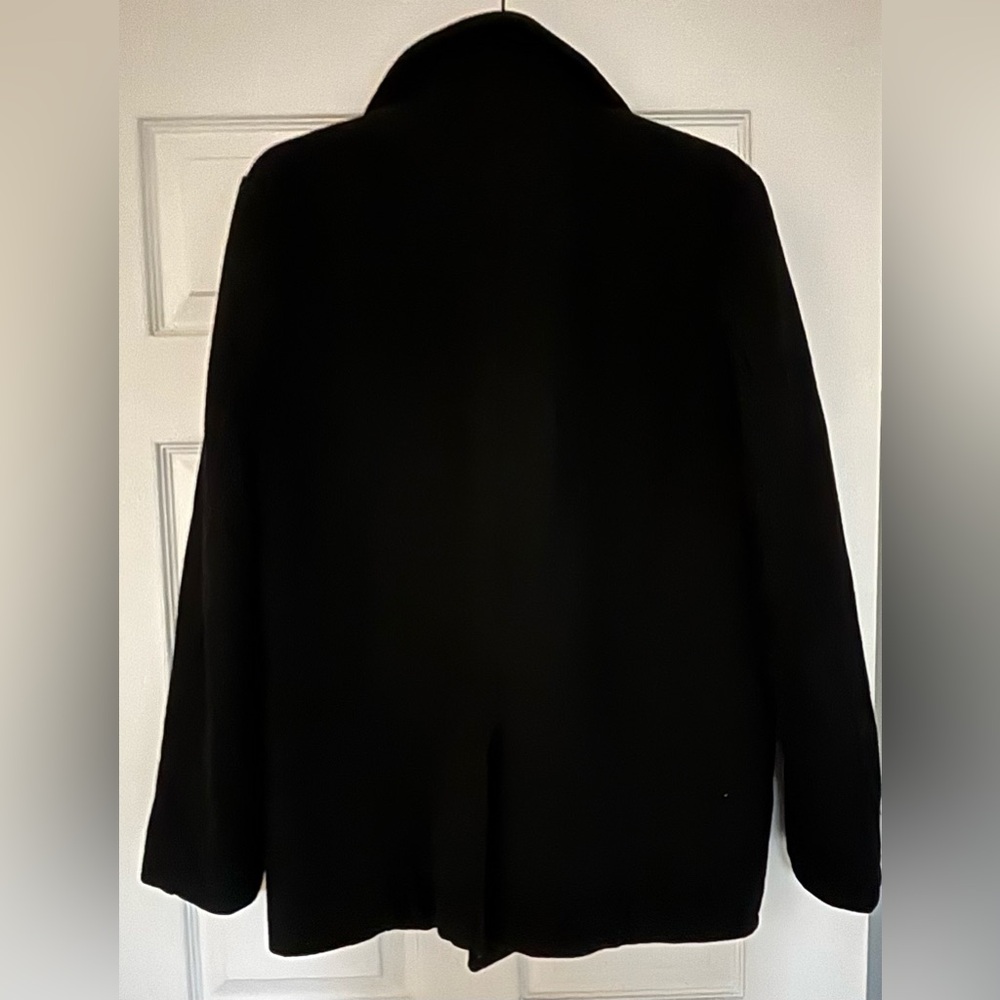 Chaps Men's Classic Black Pea Coat - Picture 4 of 5
